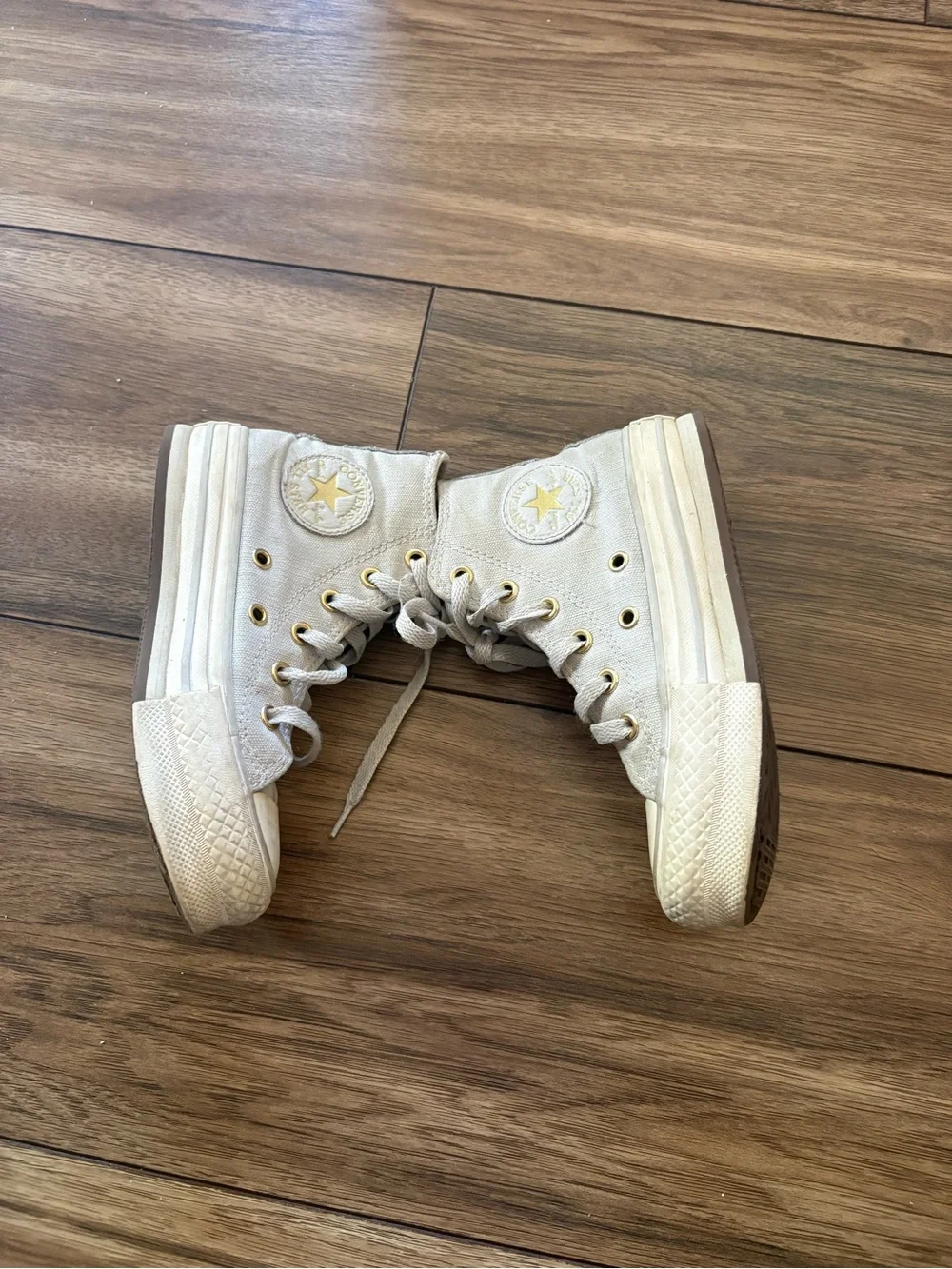Converse Kids High-Top Canvas Sneakers in Off-White
